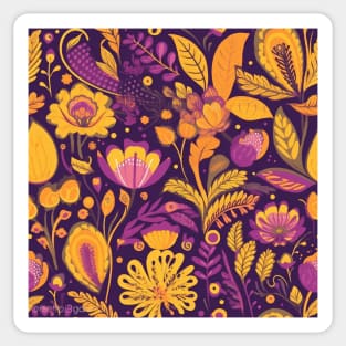 Purple and Yellow Flower Floral Sticker